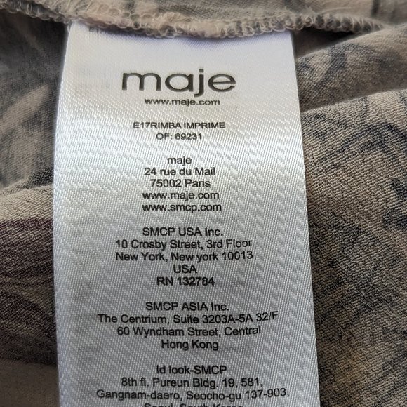 Maje Rimba Floral & Monkey Printed Hankerchief Midi Dress - Picture 15 of 16